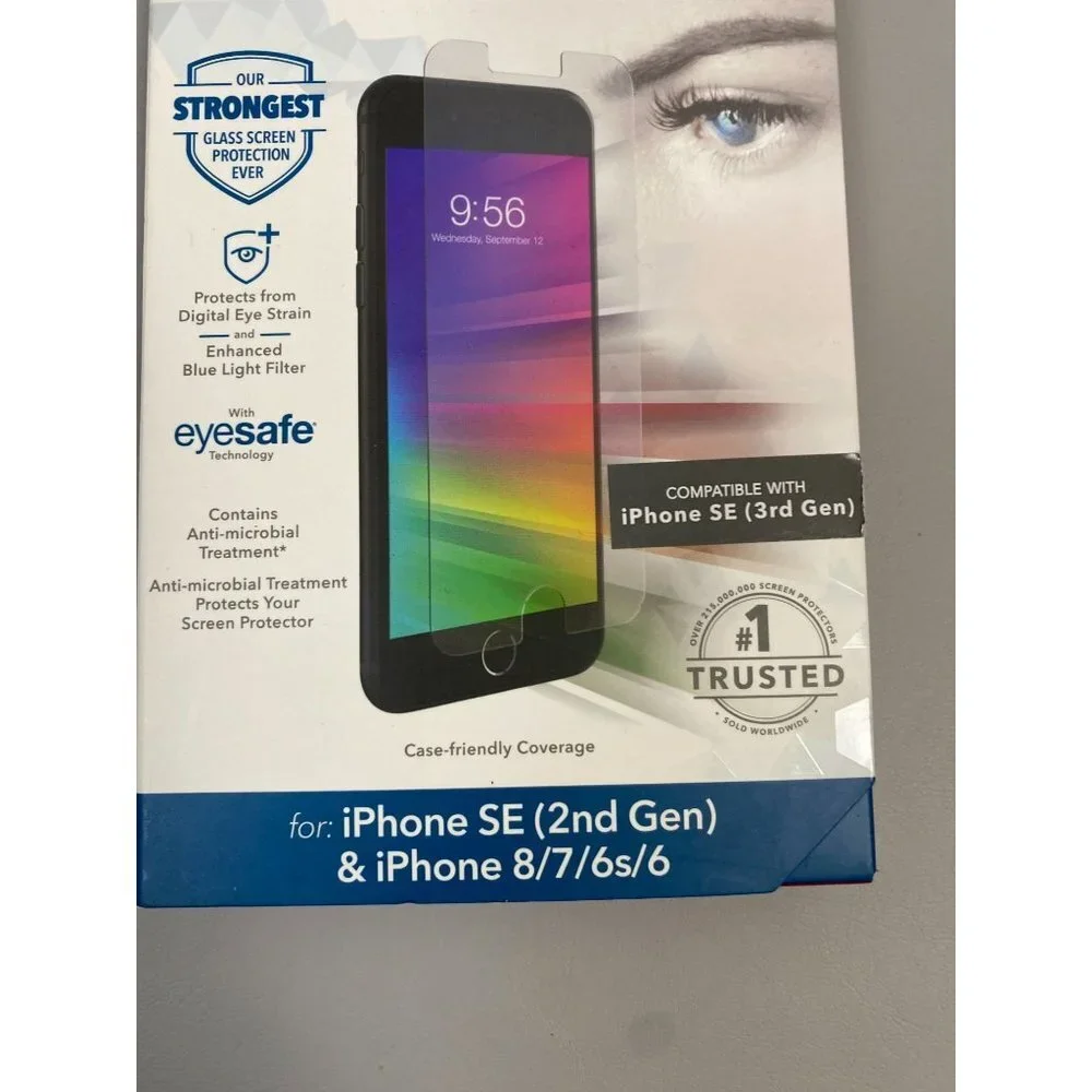 NEW Invisible Shield Phone Screen Protector Glass Elite Visionguard iPhone SE (3